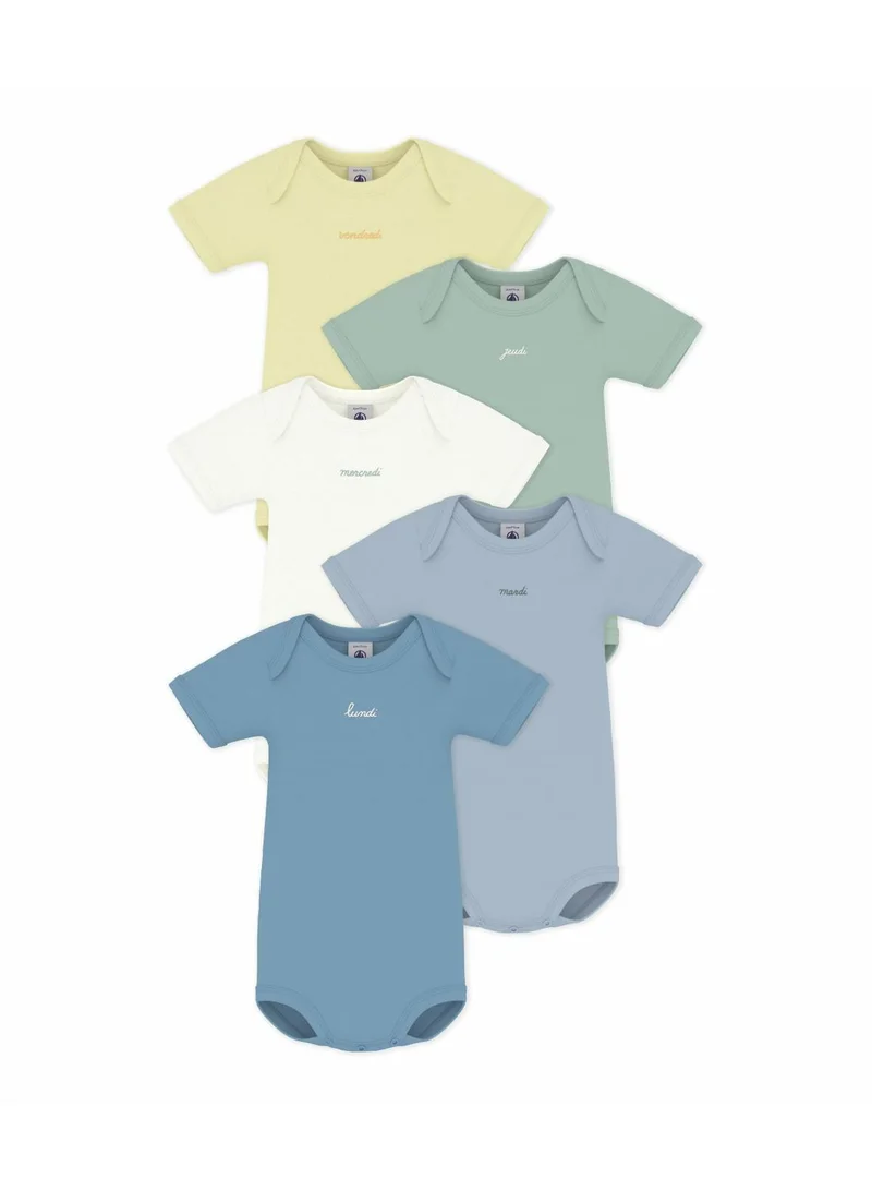 بيتي باتو Pack of babies' short-sleeved plain cotton bodies